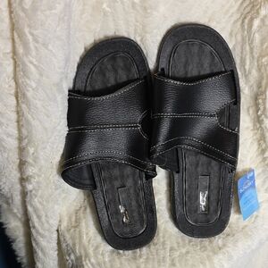 Black Leather Men's Sandals